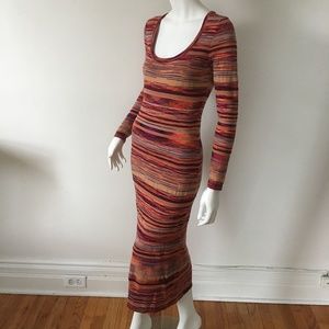 Moda International Knit Multi- Red Long Dress